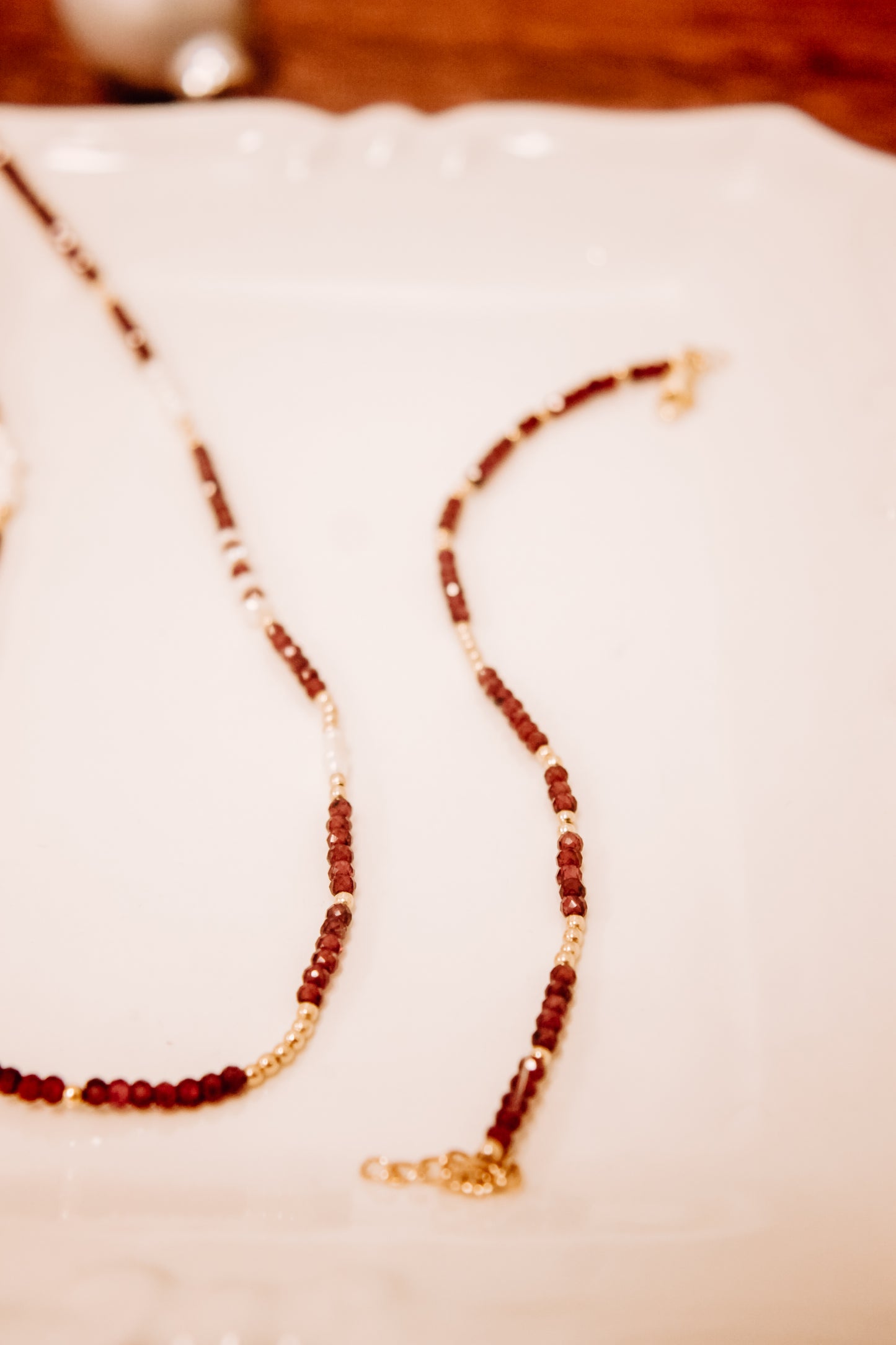 Emily garnet necklace