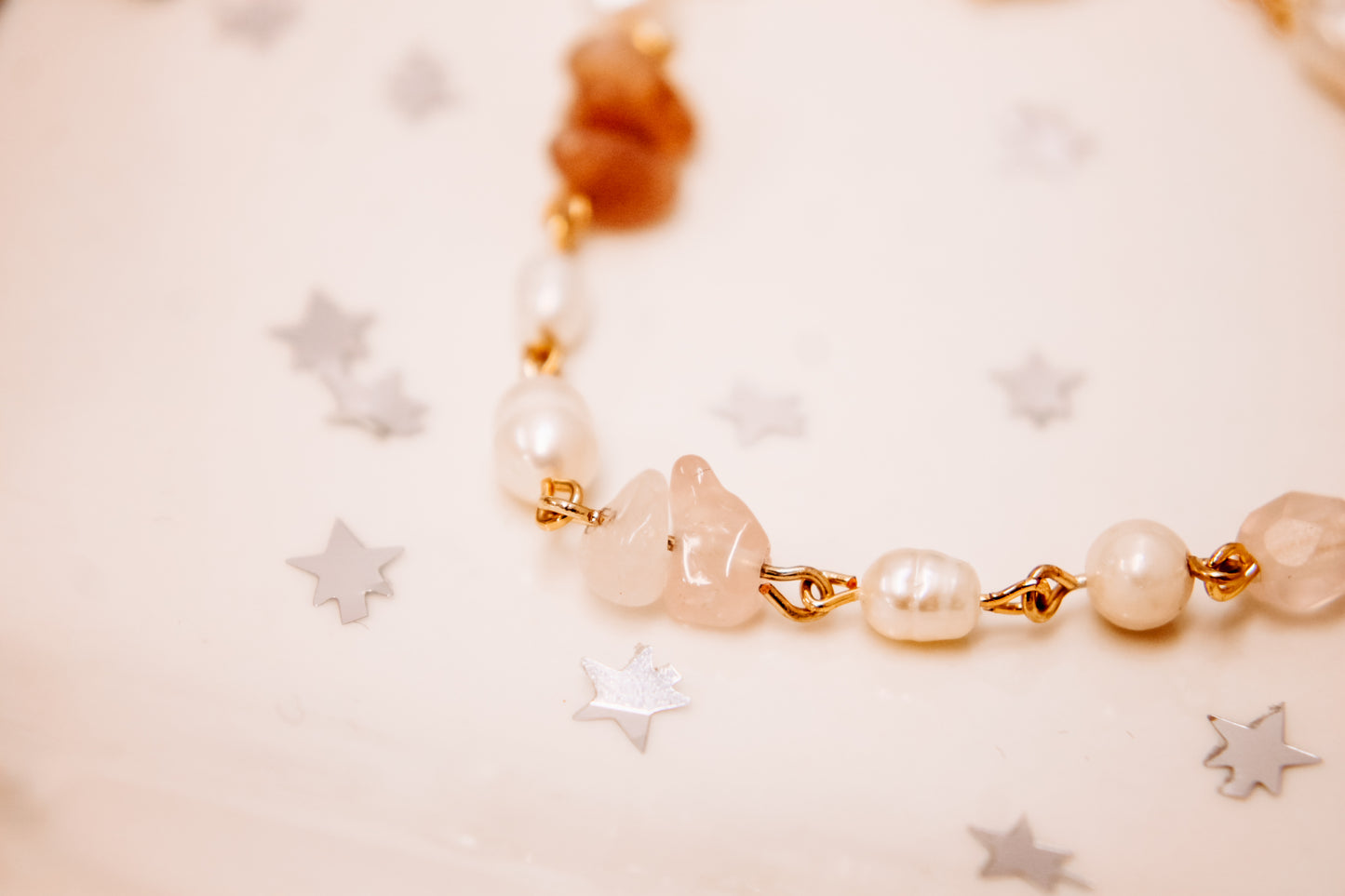One of a kind gemstone chain bracelet