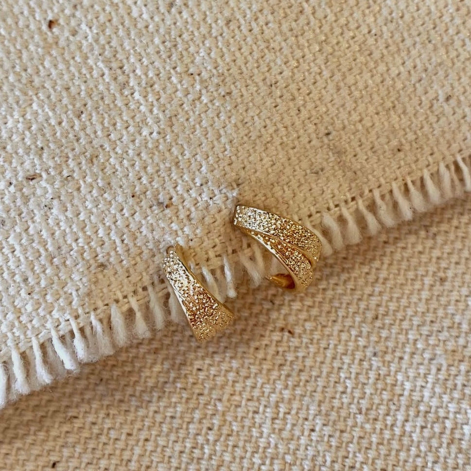 Double crossed mini hoops