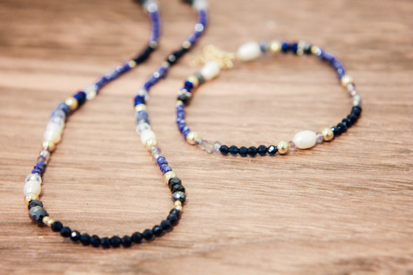Holiday blues necklace