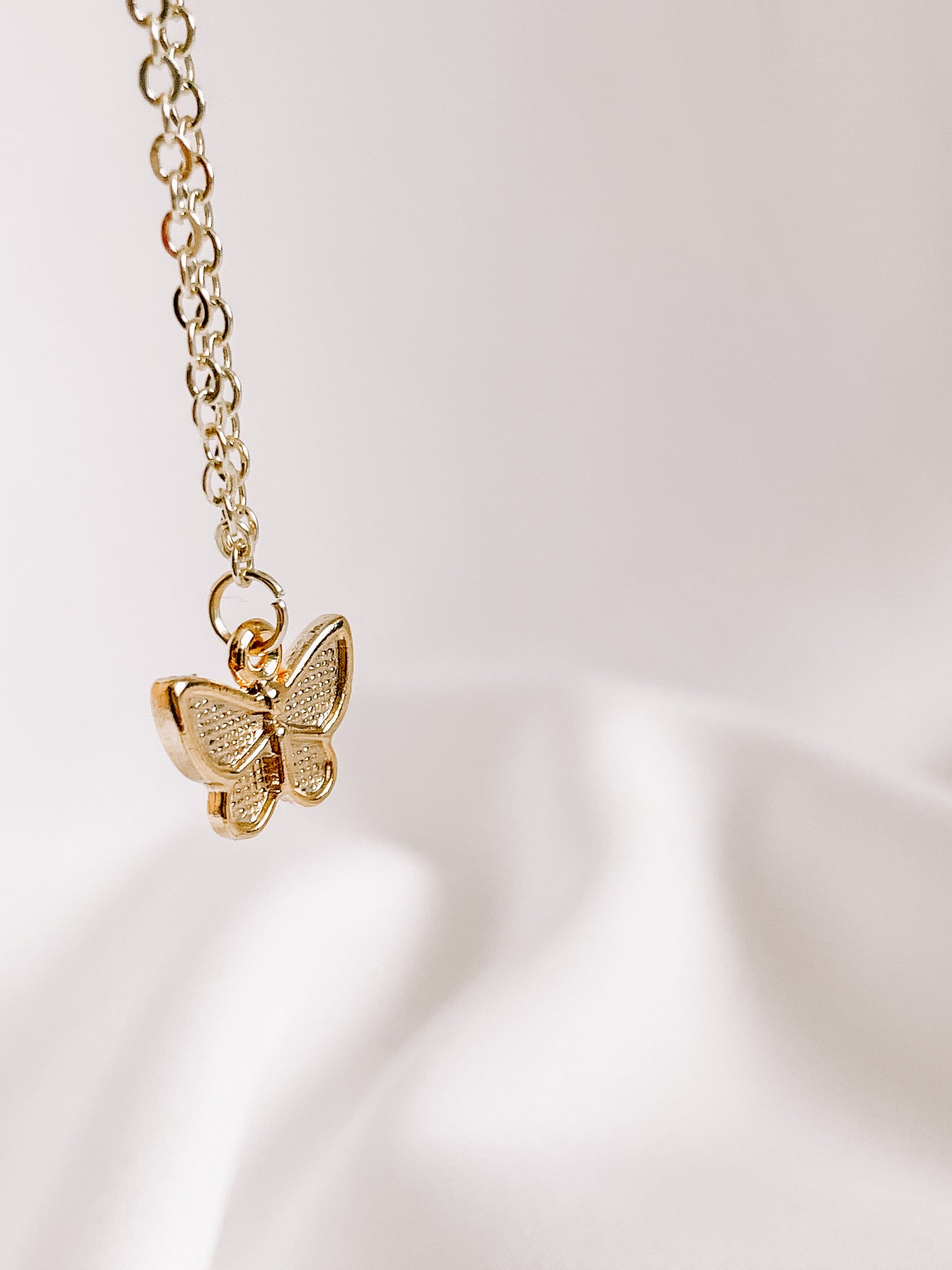 24k gold butterfly charm necklace