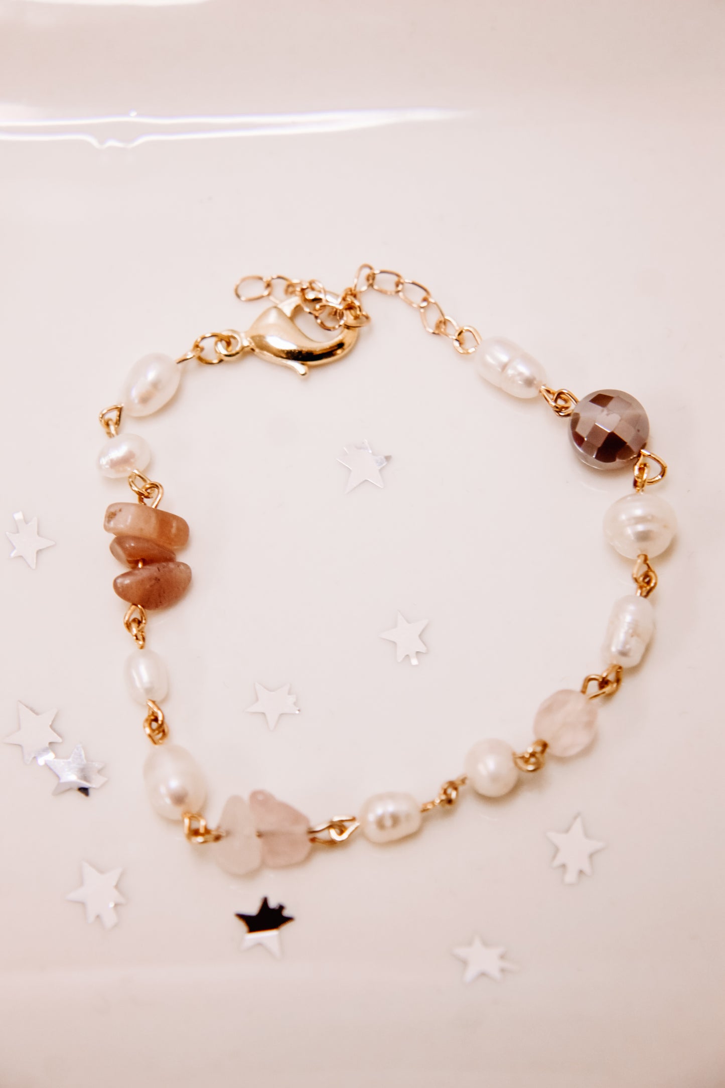 One of a kind gemstone chain bracelet