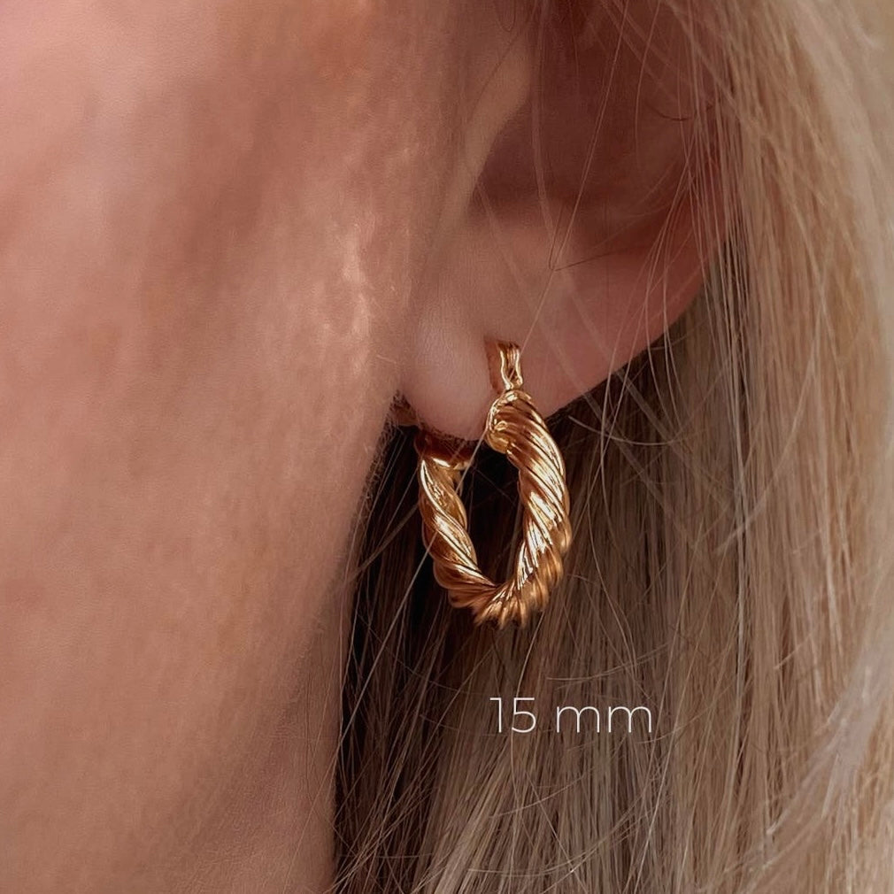 Gold-filled twisted hoops
