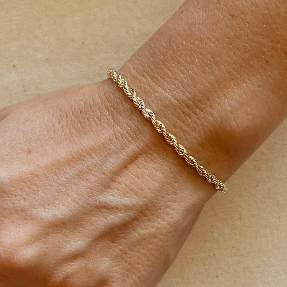Gold-filled rope bracelet