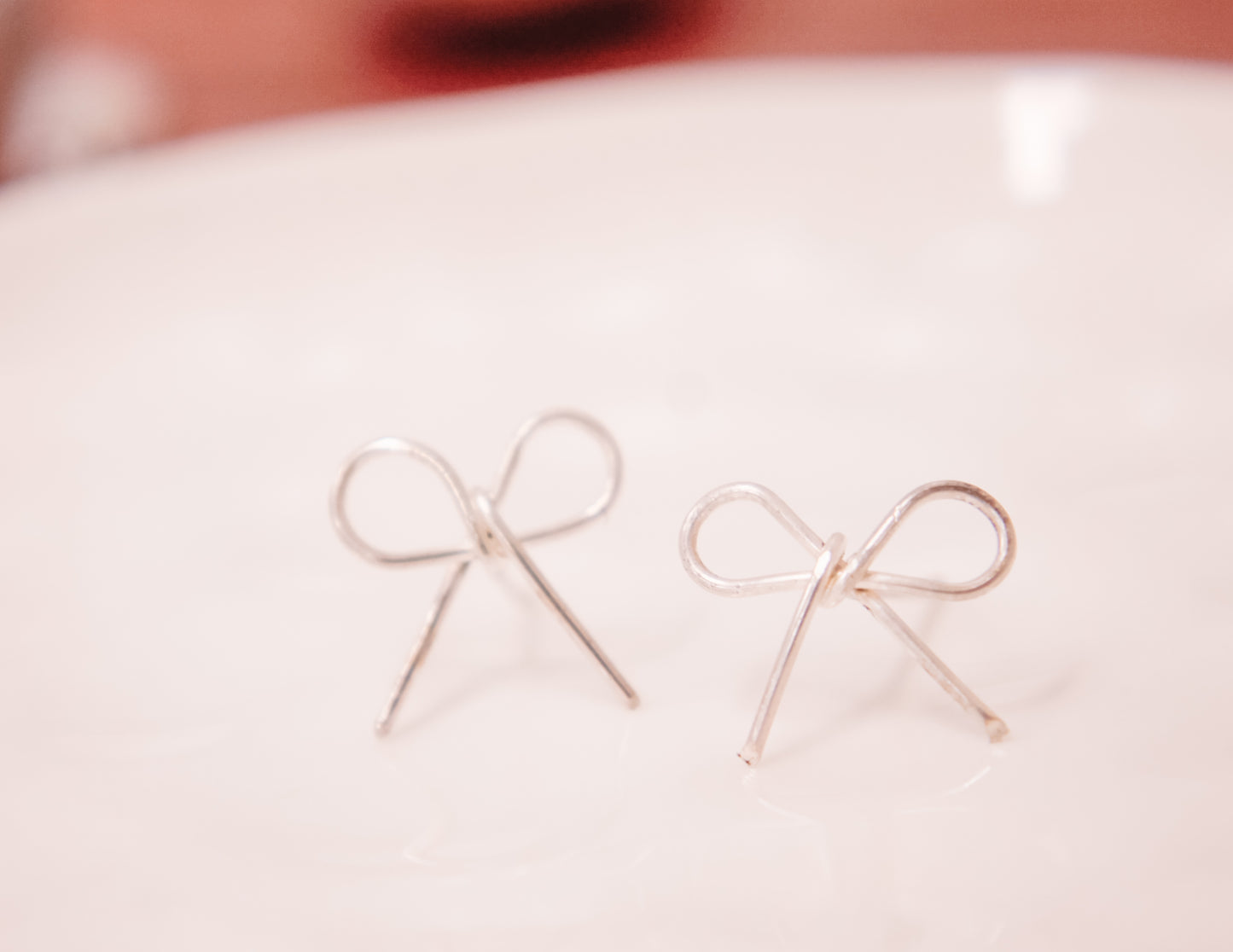 Sterling silver bow studs