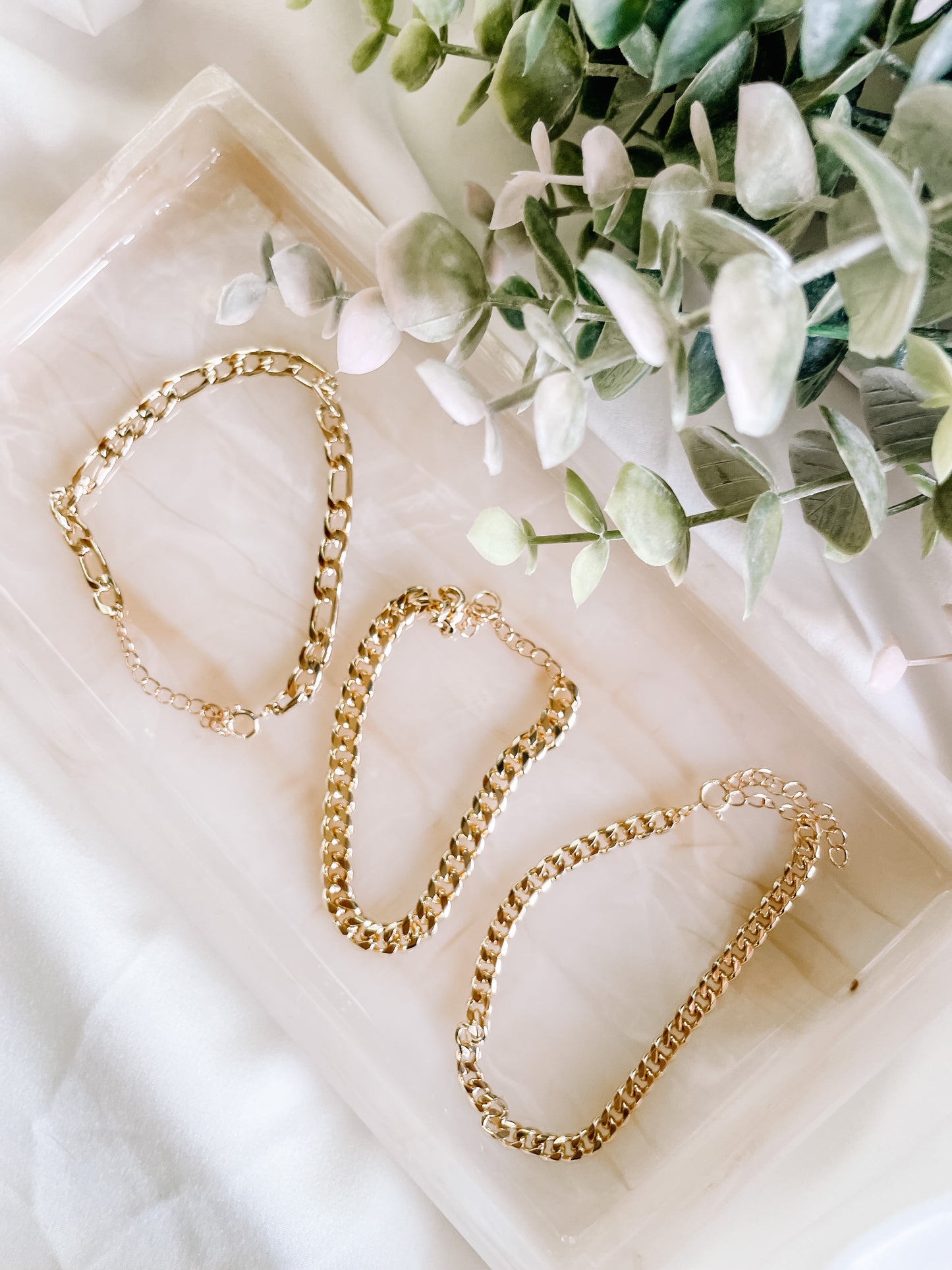 Gold-filled chain bracelets