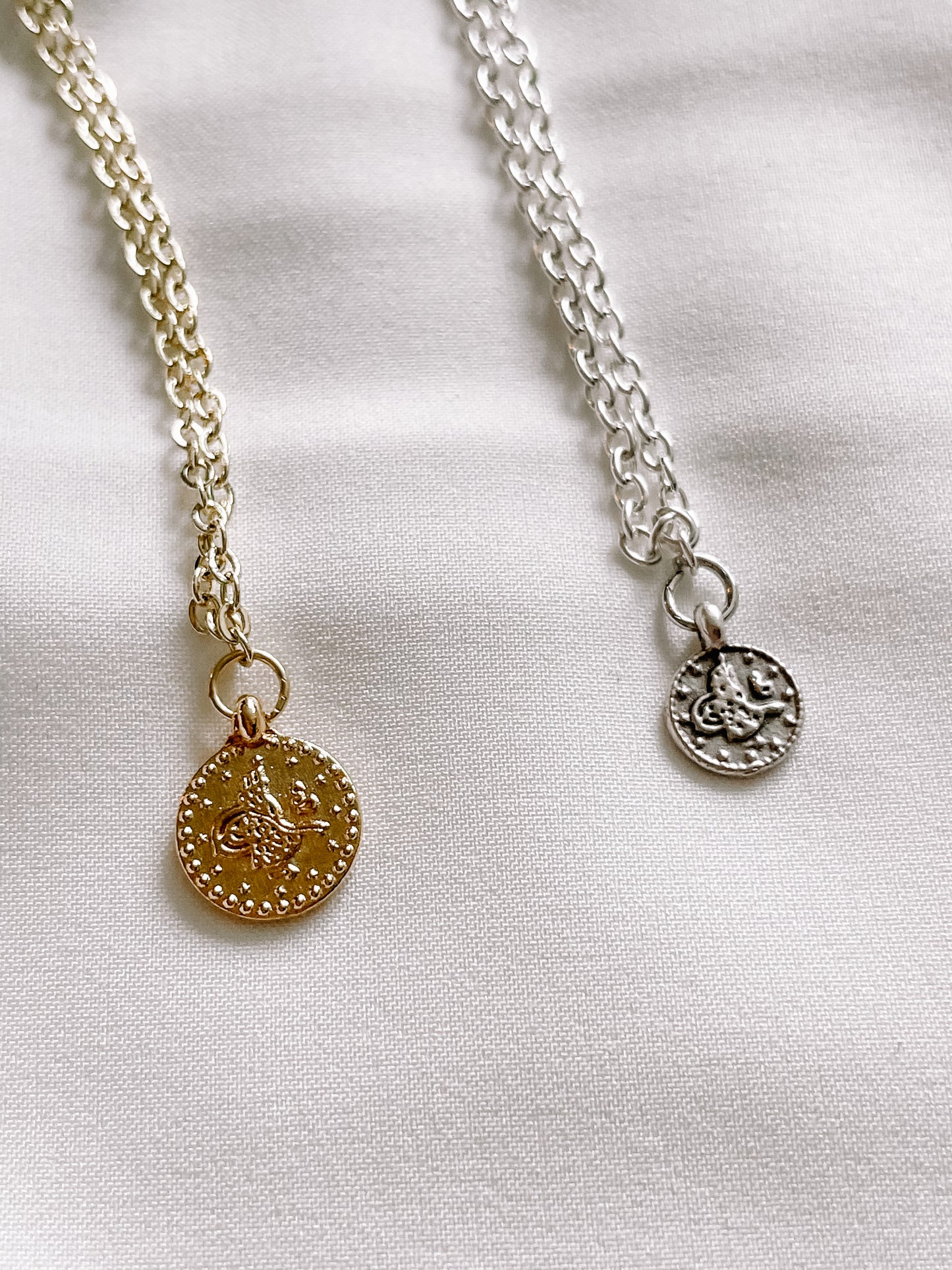 Coin charm necklace