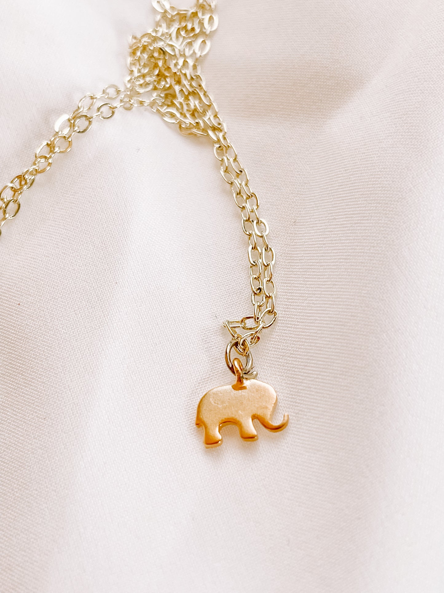 Mini elephant charm necklace