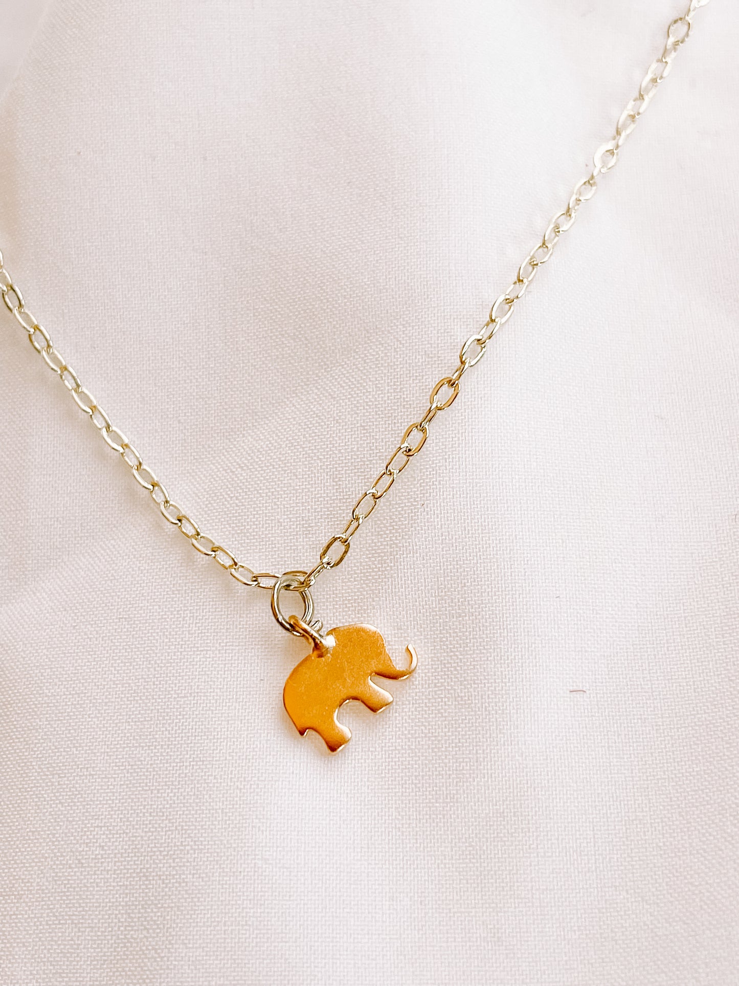 Mini elephant charm necklace