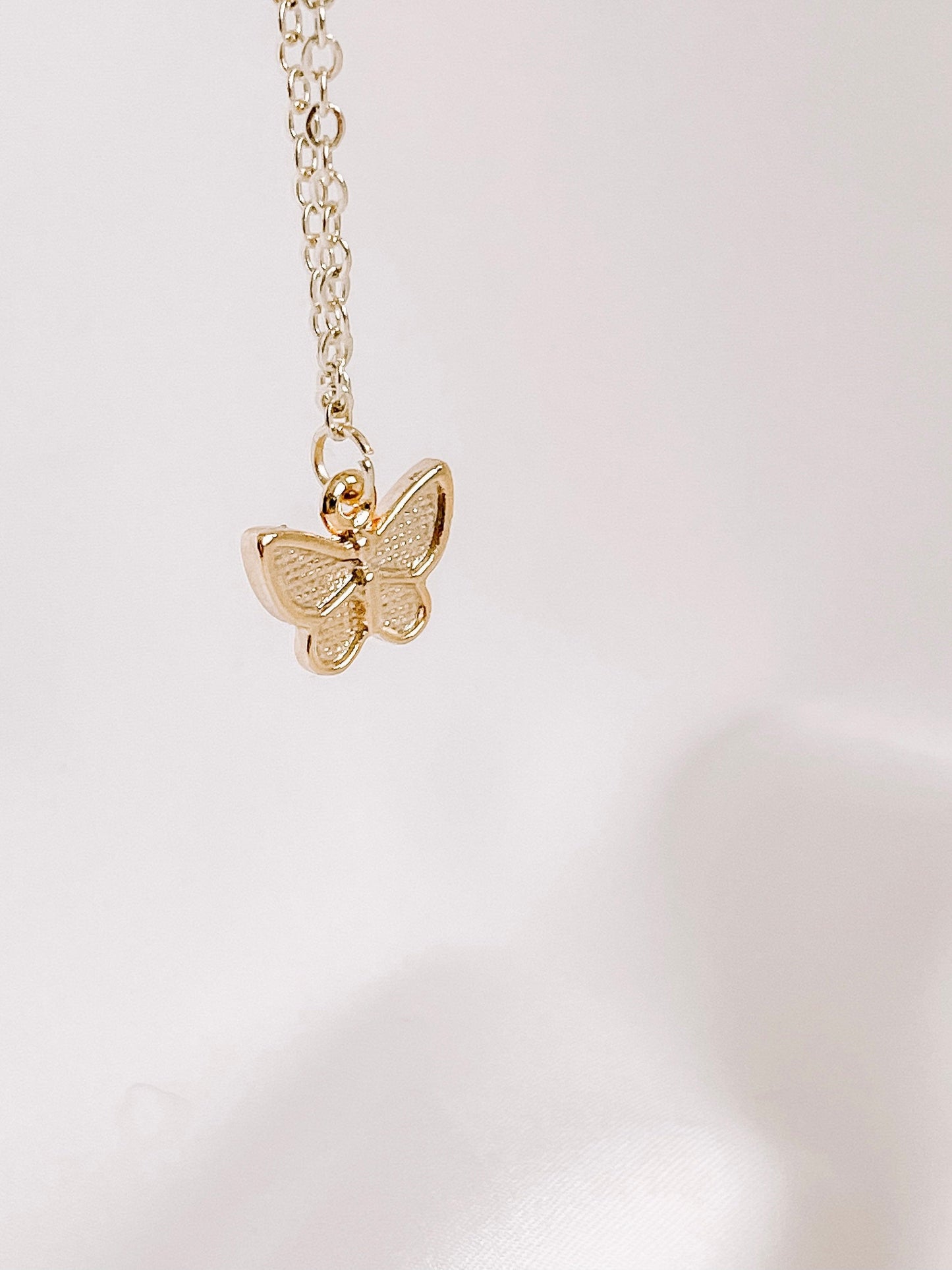 24k gold butterfly charm necklace
