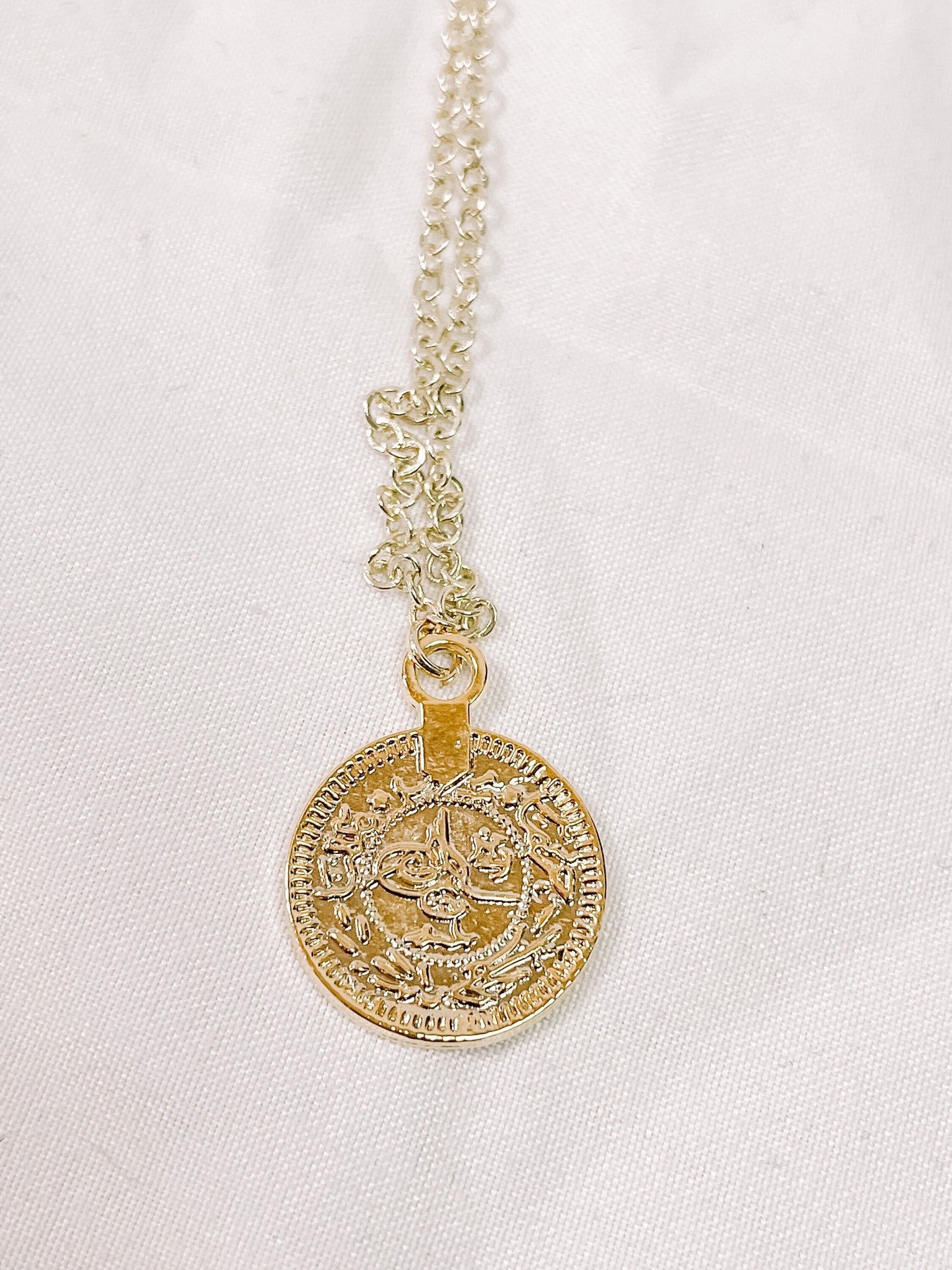 Vintage inspired coin pendant necklace
