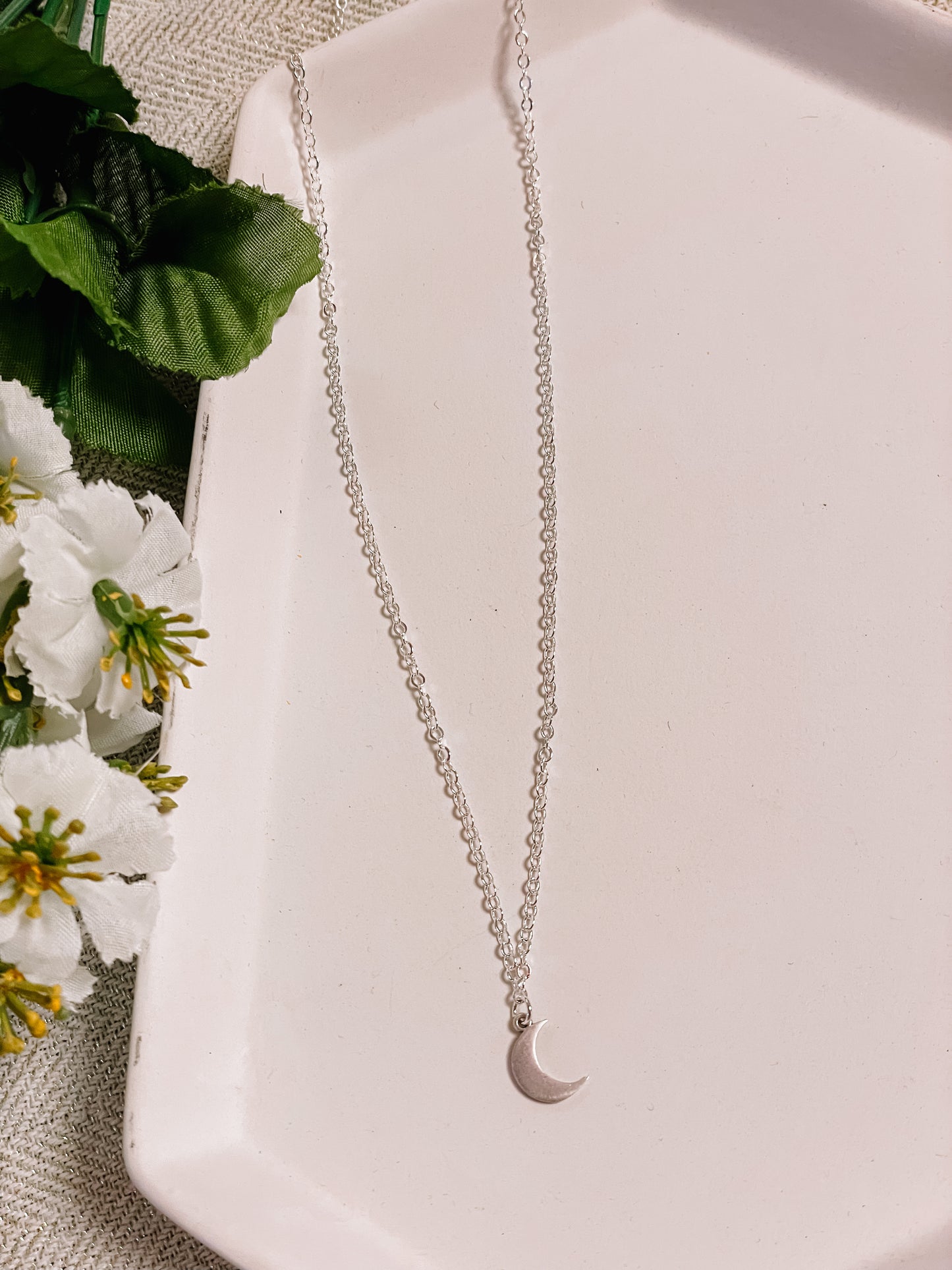 Little moon charm necklace