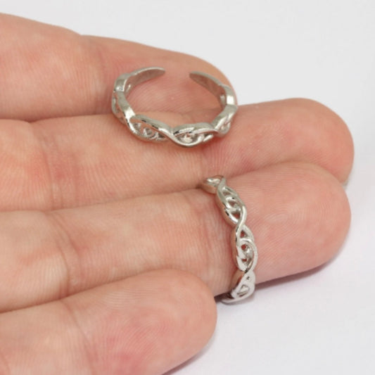 Silver helix ring