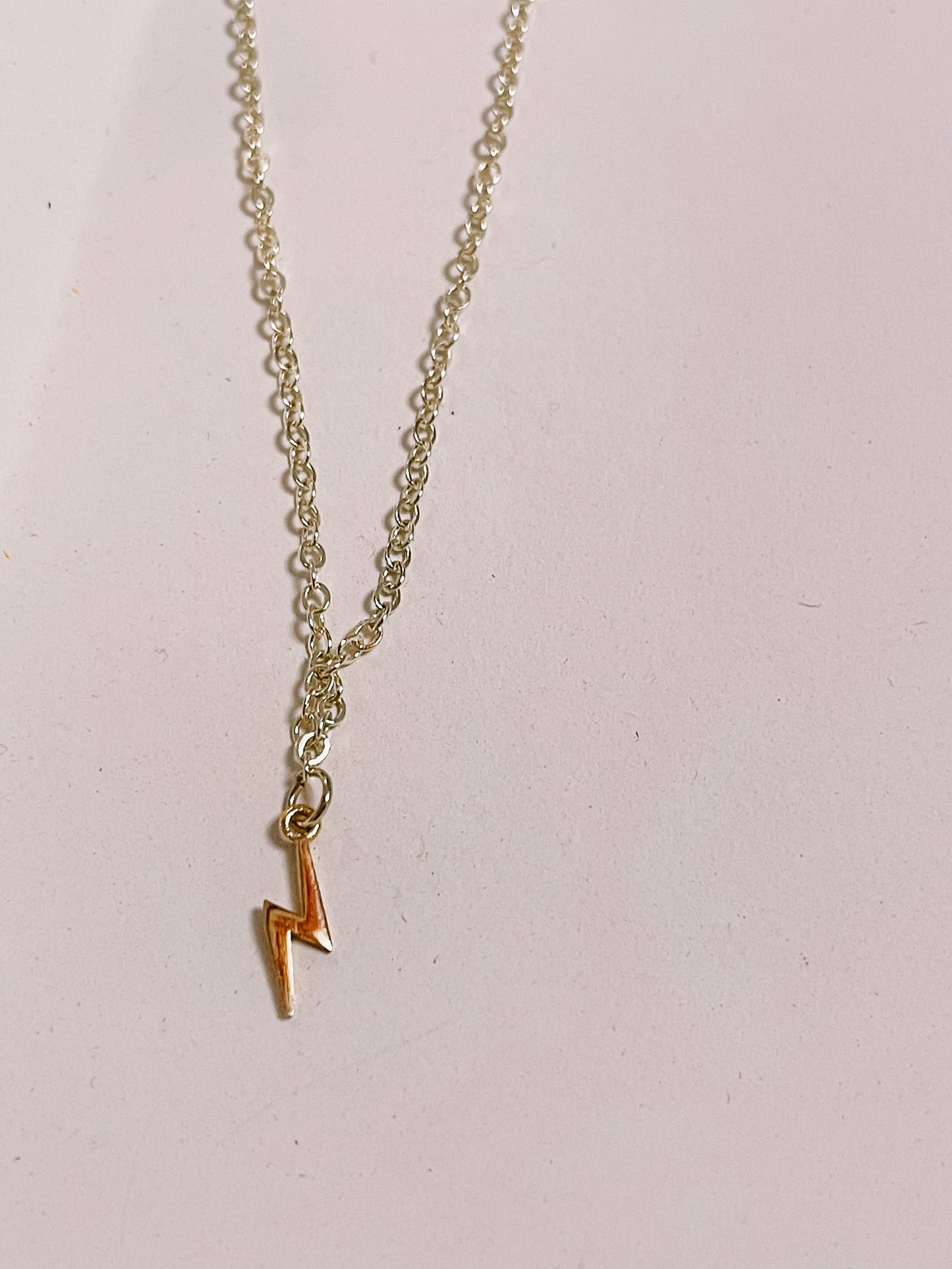 Lightning bolt charm necklace