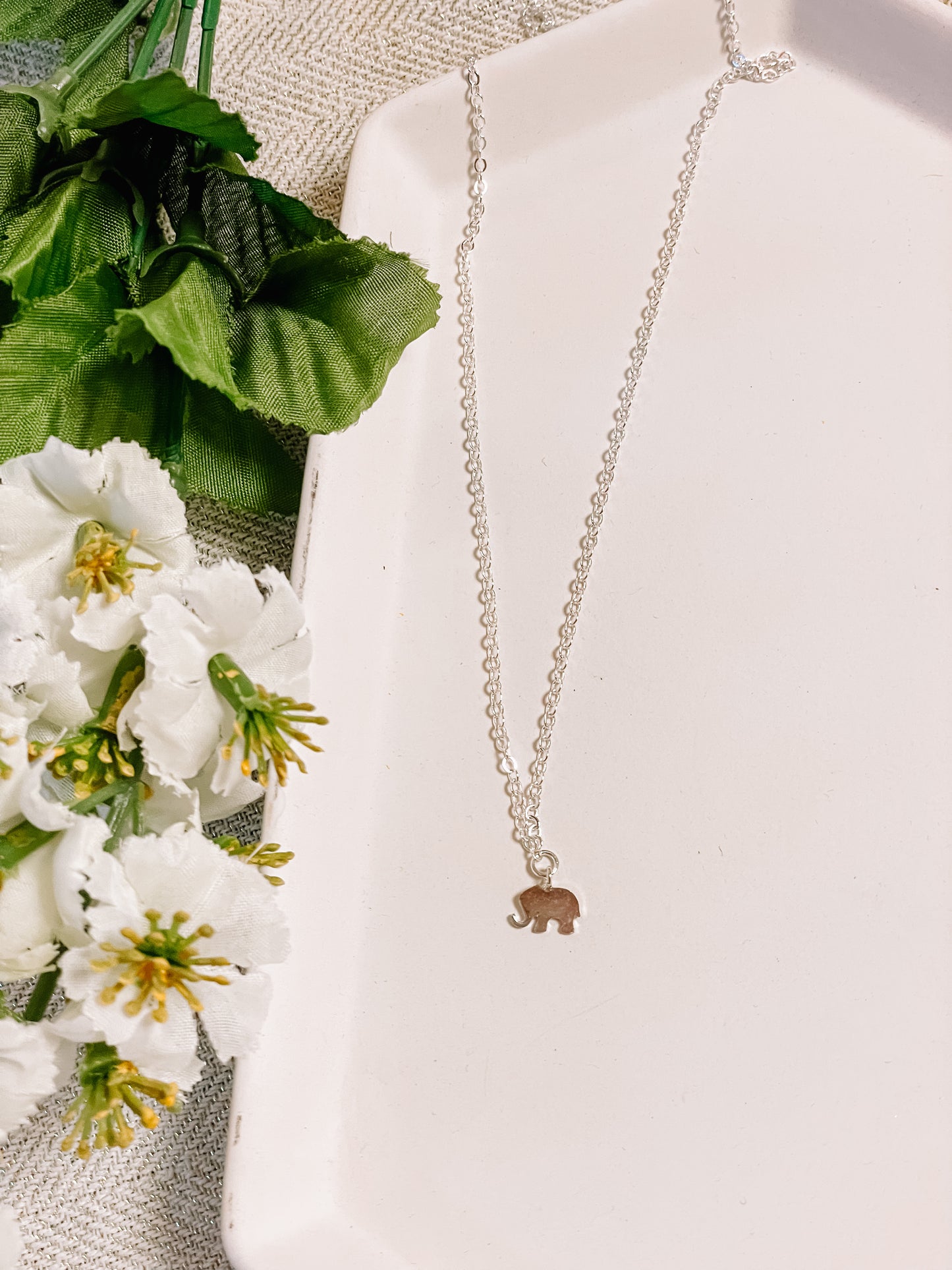 Mini elephant charm necklace