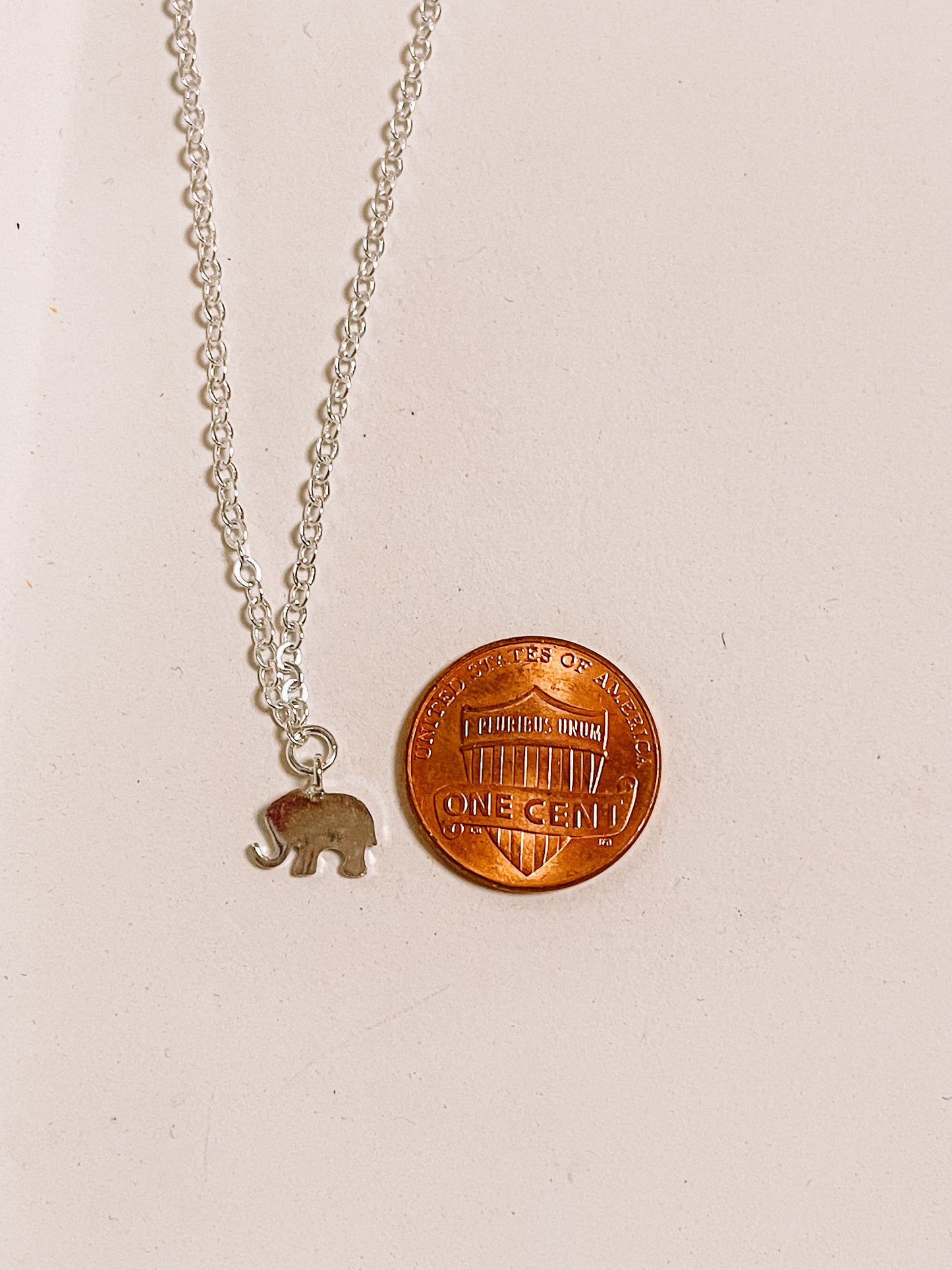 Mini elephant charm necklace