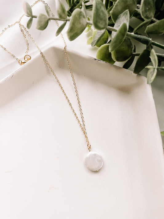 Puffed Pearl pendant necklace