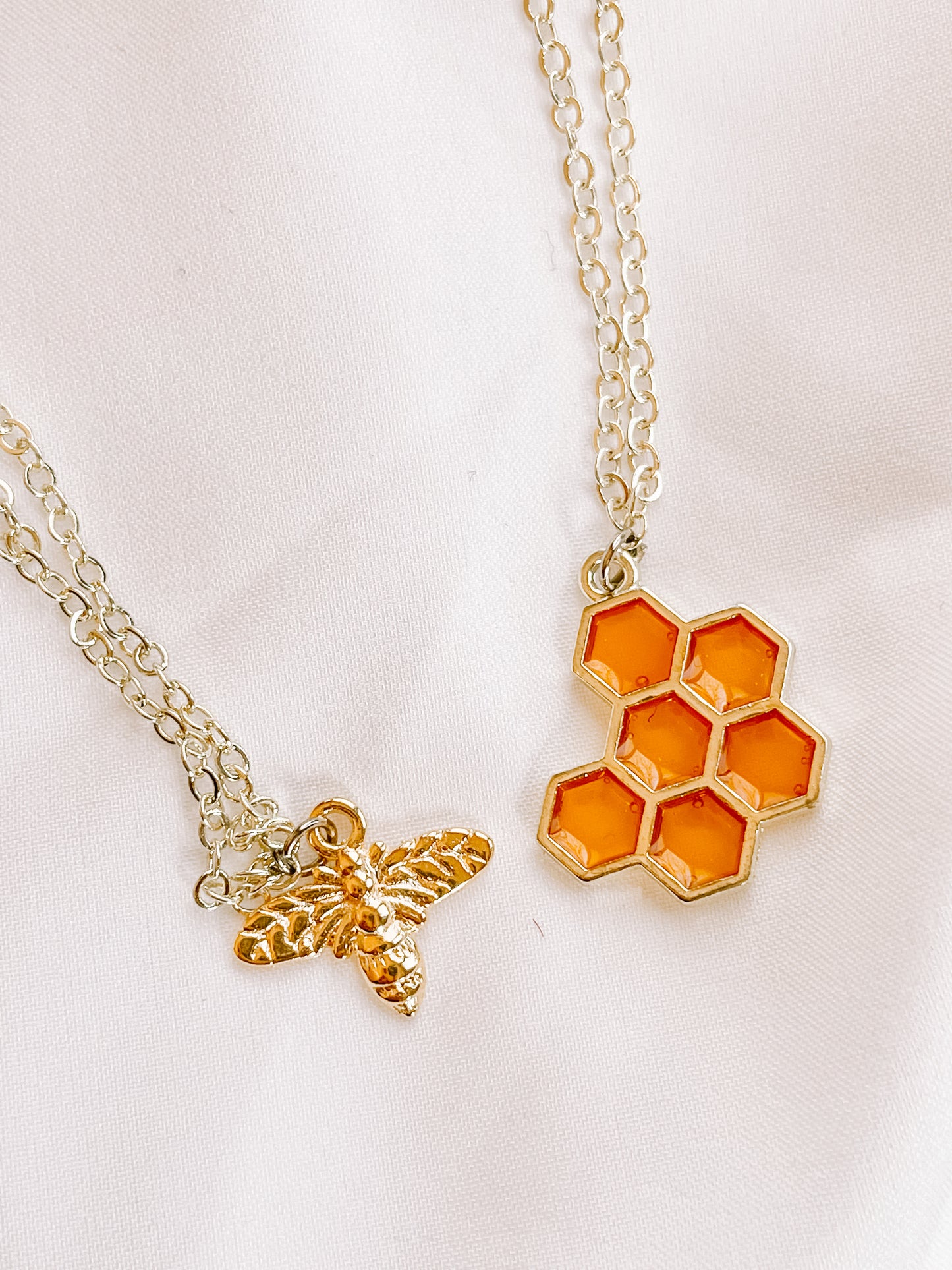 Gold honeycomb necklace